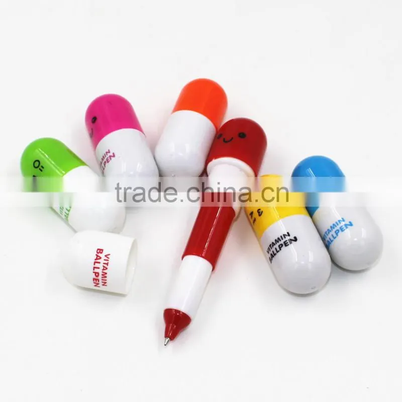 Pill Ball Point Pen Telescopic Vitamin Capsule Ballpen Stationery