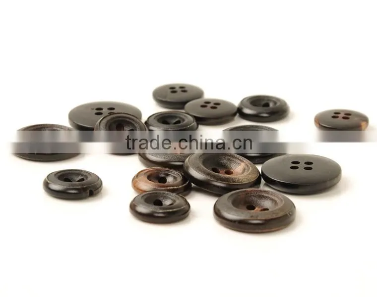 Black Horn Buttons For Coat 4 holes