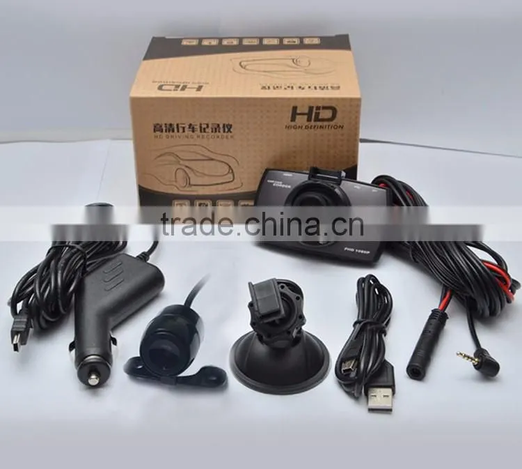 Dual camera car DVR full hd night-vision wide-angle generalplus 2248 recorder
