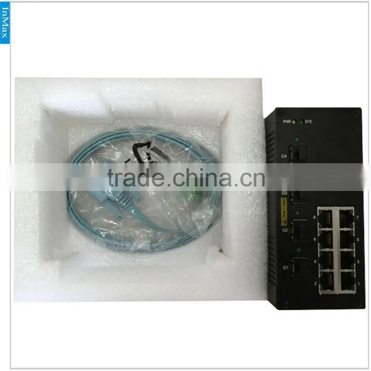 Tunnel Traffic 4x1000M FX(SFP Slot) to 8x10/100MBase TX PoE Gigabit Managed Industrial Ethernet Switch Broadcom progr