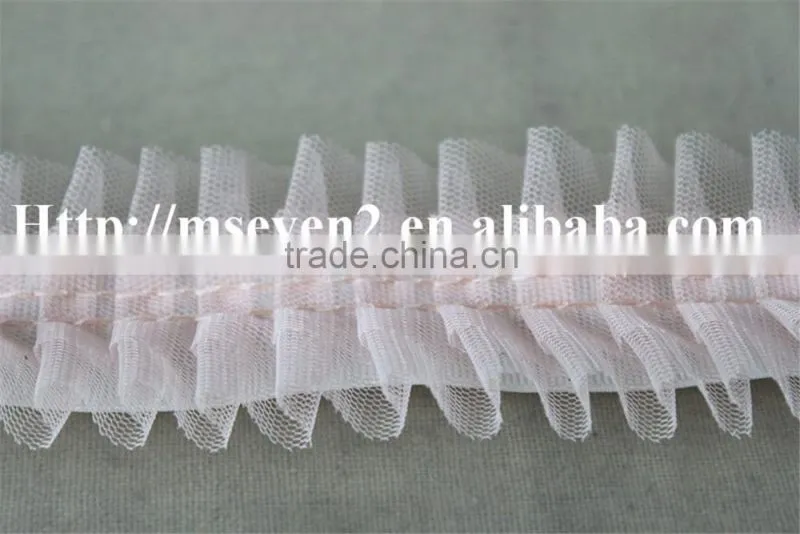 good price pink color net embroidery lace trim cotton lace trim wholesale