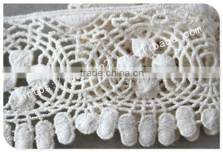 Newest design 6.5cm width cotton indian saree border lace trim wholesale