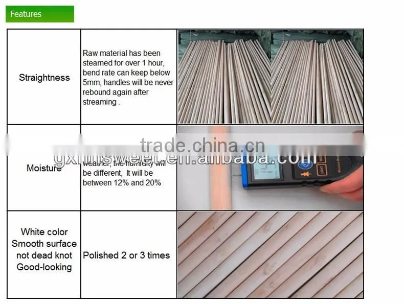 140x2.5cm varnished wooden sticks factory price