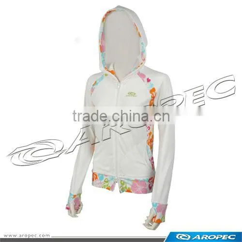 Delight-Hibiscus Lycra Hooded Jacket