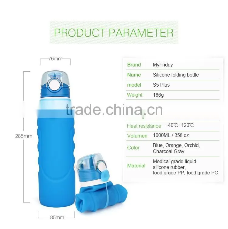 Leak-proof Portable Silicone Squeeze Water Bottle