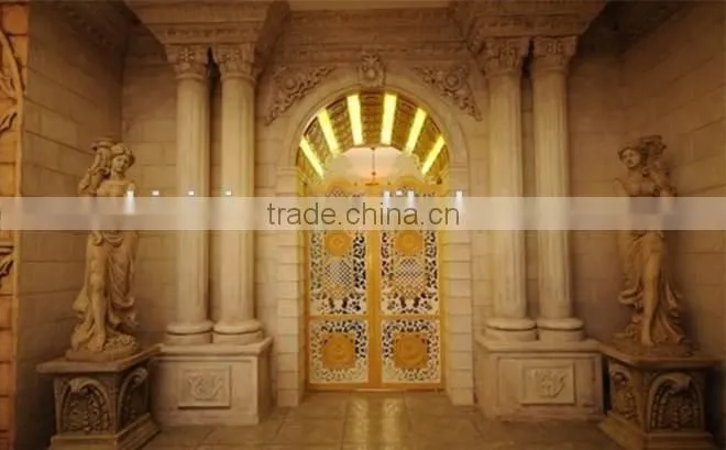 Antique Castle Style Villa 3D Rendering Design for Entranceway with Column and Statue