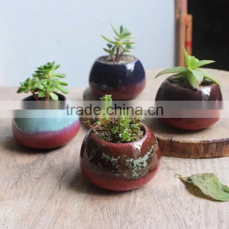 New christmas indoor decor glazed small succulent pot
