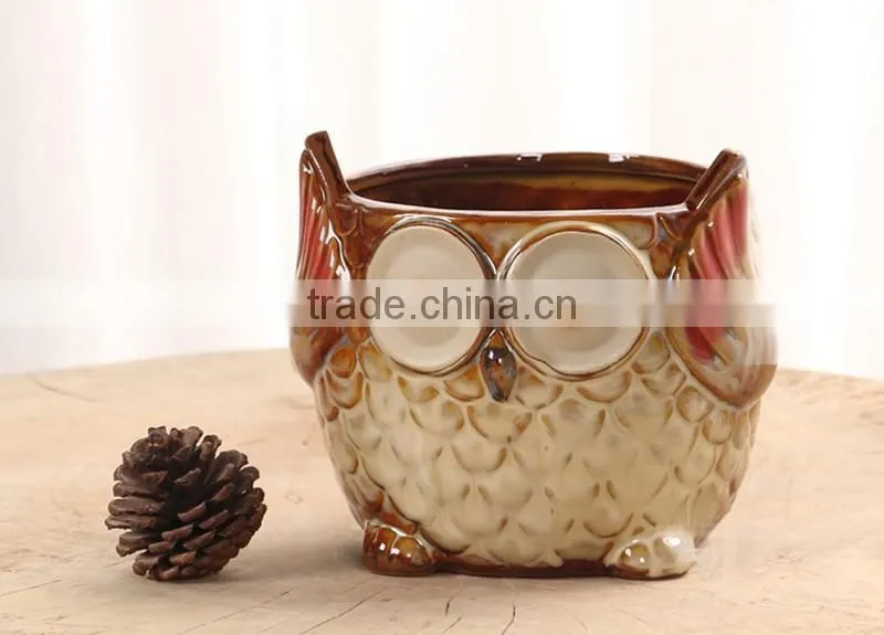 Home decor cute hand-painted ceramic oval shape flower pot
