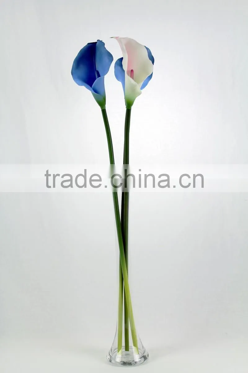 Long neck clear glass flower vase for home decoration table centerpieces