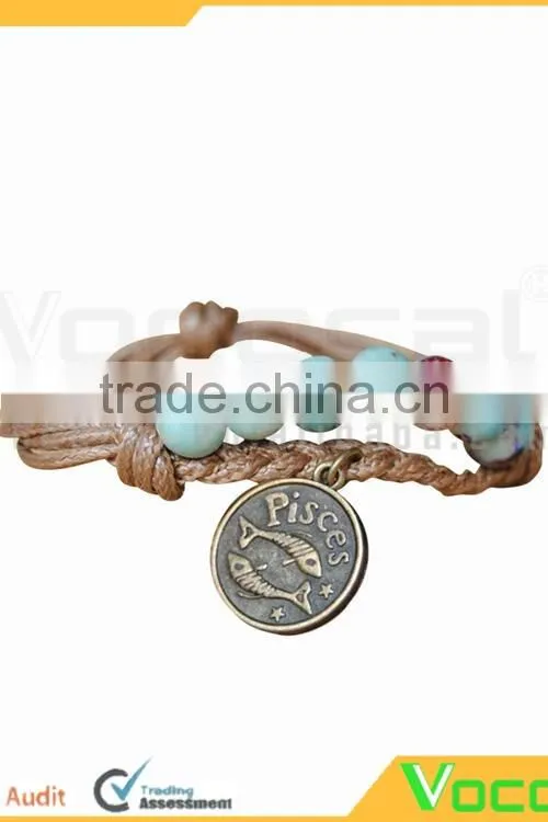 Handmade Wax Wire Ceramic Bead Bracelet