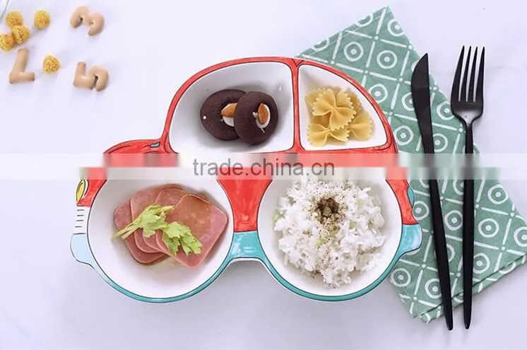 9inch Car shape ceramic plate children ceramic plate kids funny ceramic plate