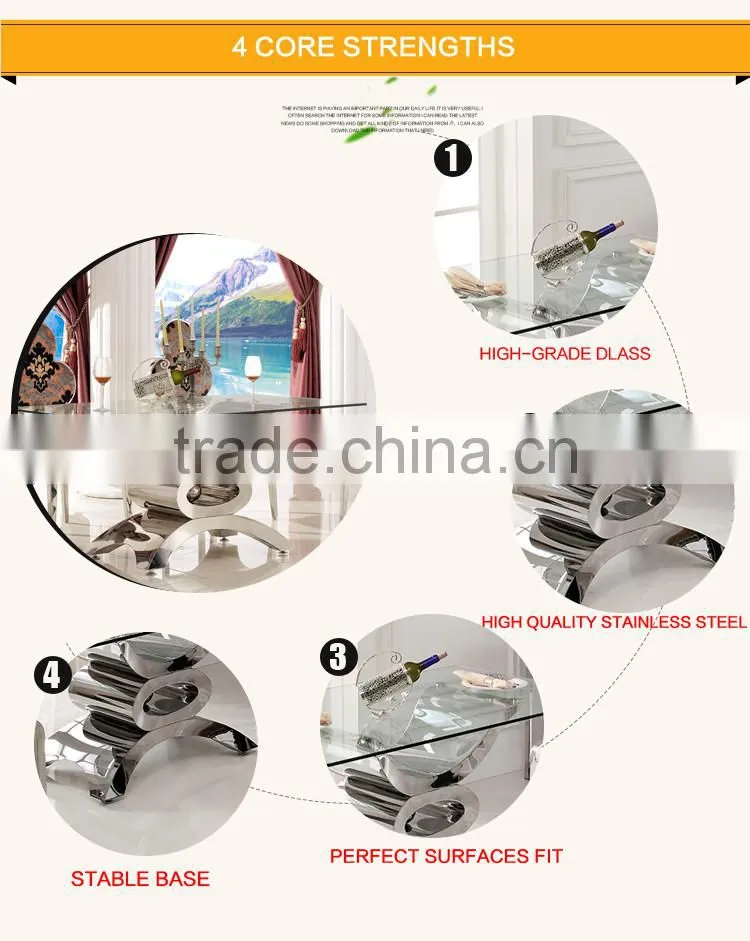 Th346 Party Furniture Table Set Luxury Stainless Steel Dining Table