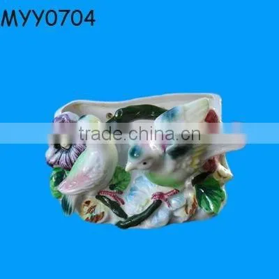 hand painted ceramic wall candle sconce