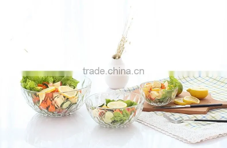 9inch,8inch, 7inch and 5inch Clear Glass Fruit or Salad Bowl