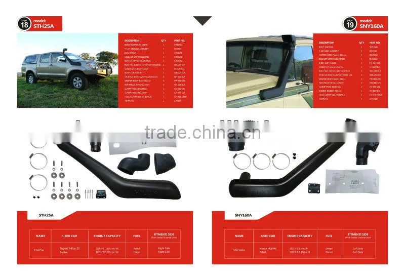 Jeep Wrangler TJ snorkel with LLDPE material factory direct price