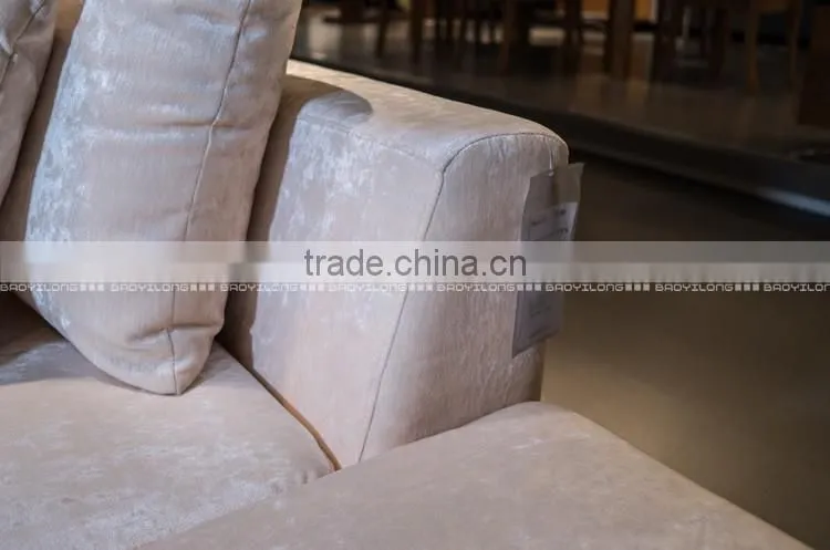 SHIDAI - Modern Beige Microfiber Living Room Sofa Couch Sectional Set Furniture G180