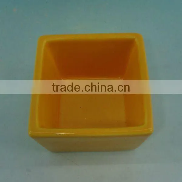 Square shape ceramic candle holder