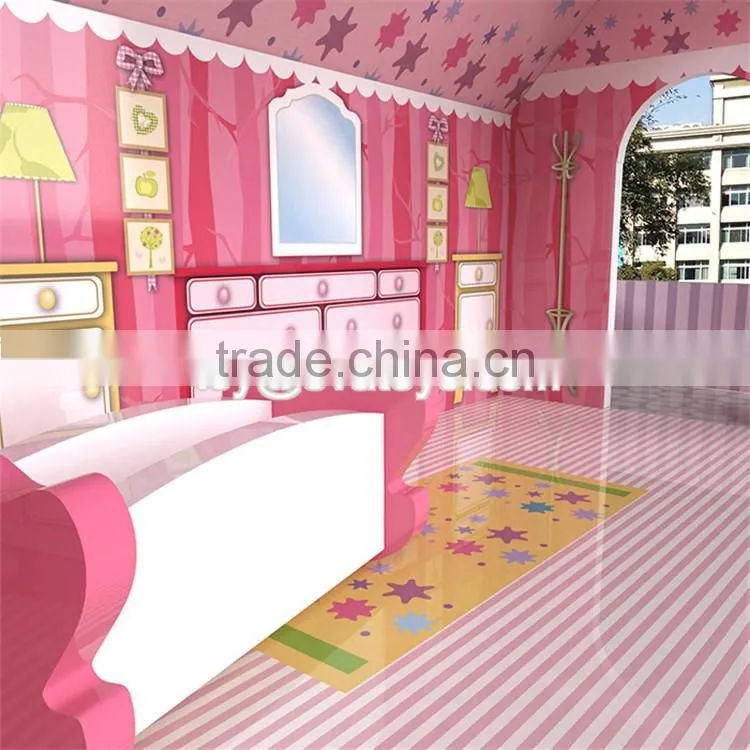 New design lovely girls toy sets wooden miniature house kits W06A235