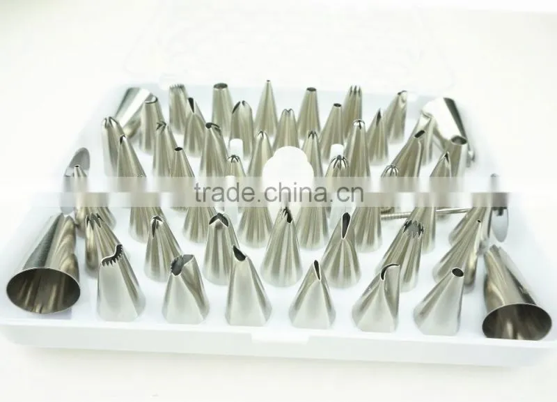 42156 52 Pcs 304 Stainless Steel Cake Master Decorating Tip Set, with Hinged Storage Box