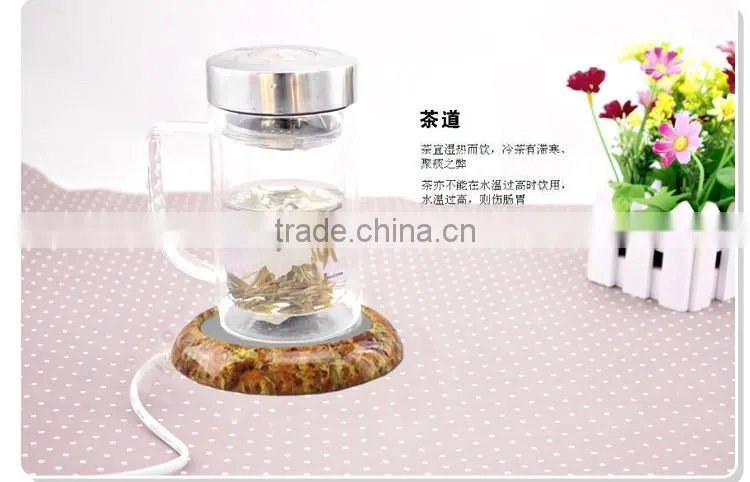Environmental practical safe Wood USB heat coffee cup warmer water milk heater