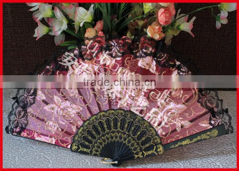 Promotional and wholesale plastic lace fan