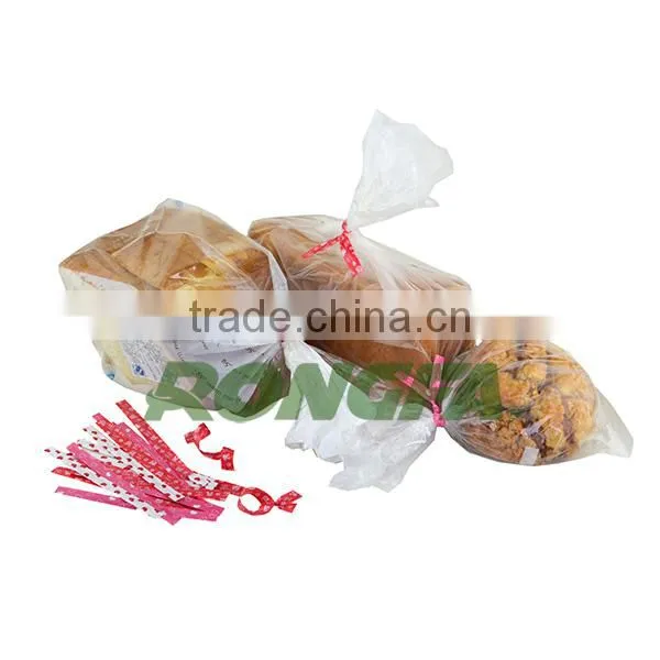 10cm precut printed plastic twist ties for bread bag closure