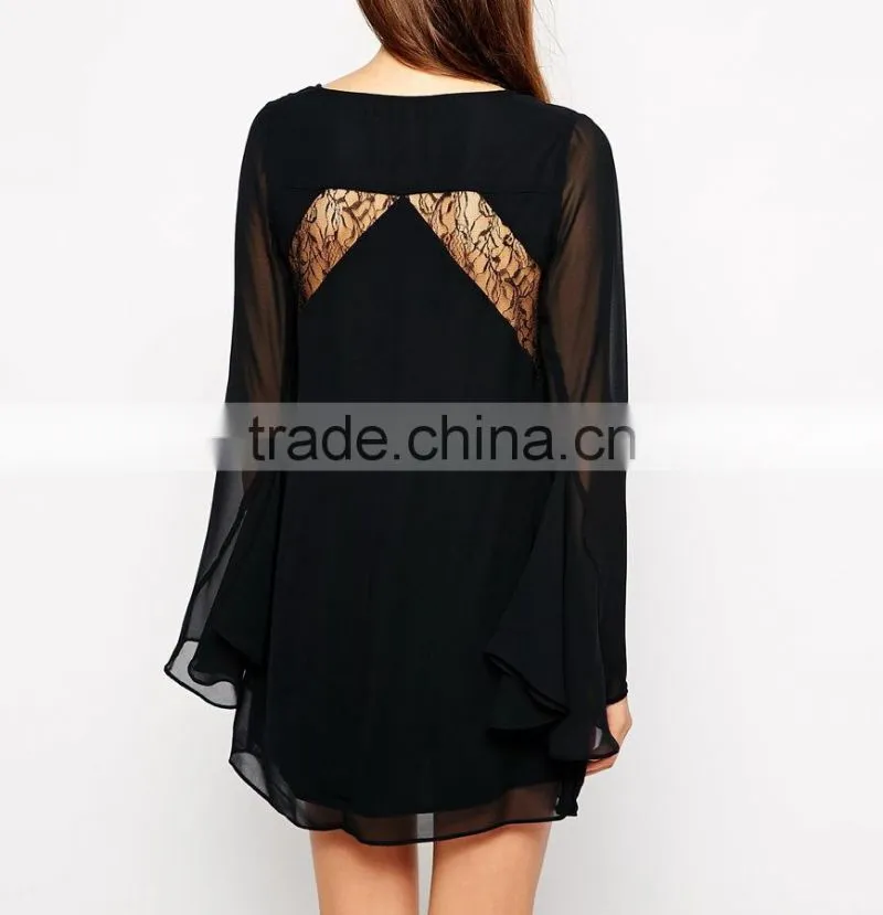 new elegant fashion lady prom party dress quality factory wholesale slit evening dress black long
