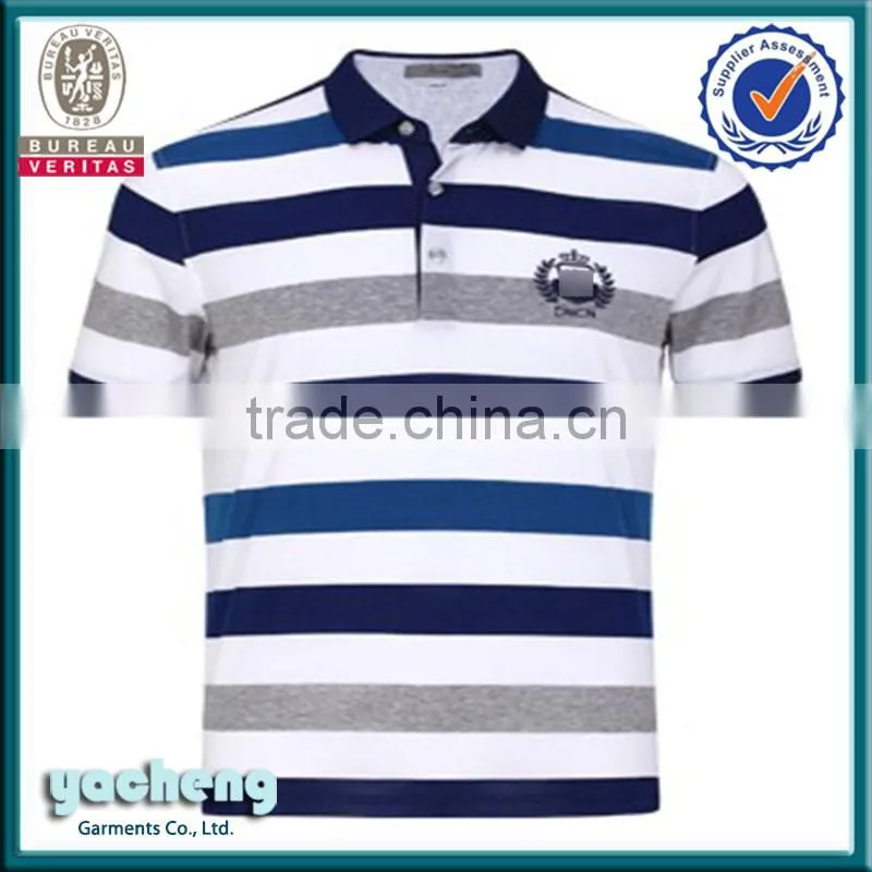 fashion summer stripe polo t-shirt embroidery men cotton polo t-shirt high quality t-shirt