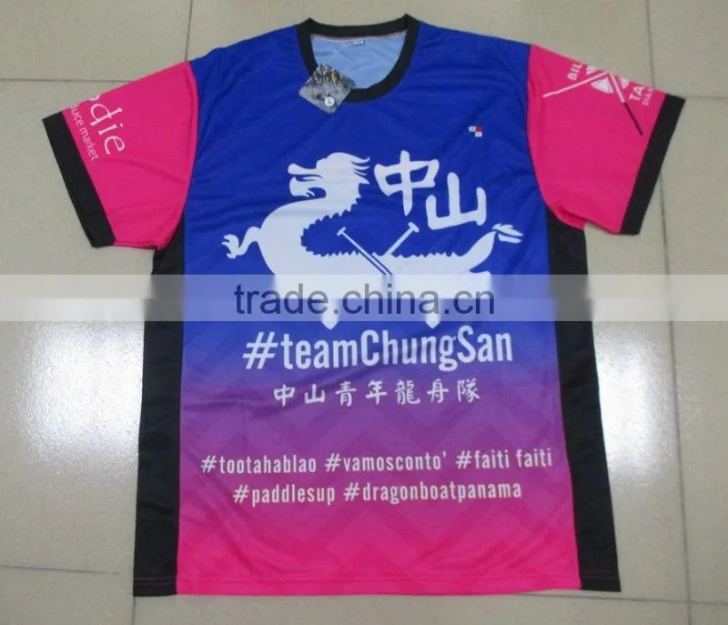 Dragon boat event mens and womens sublimation printing dry fit running t shirt