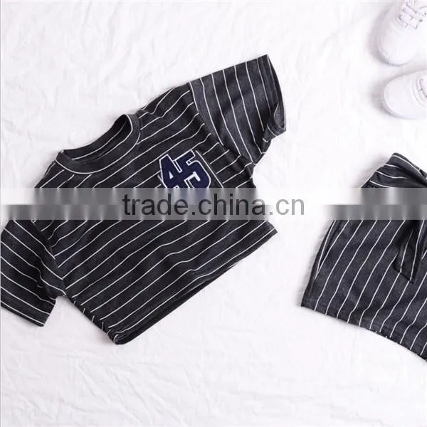 Wholesale Girls Striped Clothing sets Jersey Sports Casual Clothing Sets