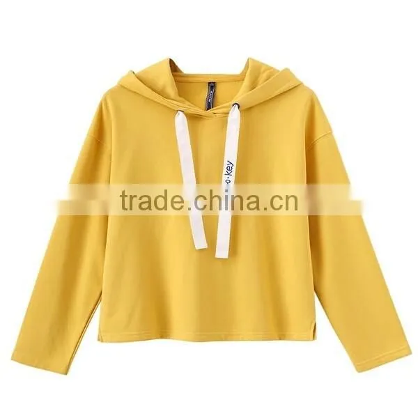 Hot Sale Women Short Sweatshirts Blank Black Hoodies