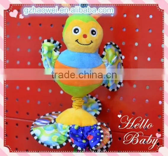 Colorful bee+flower pulling musical Plush toys baby educational stuffed & plush toy baby gift
