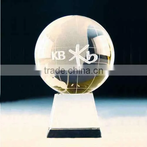 3D laser engraving crystal ball with two butterfly and flower