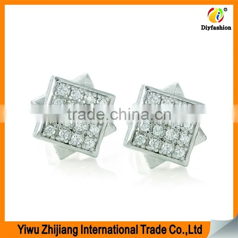 2017 new fashion 16diamond Inlay zircon Platinum plating earrings