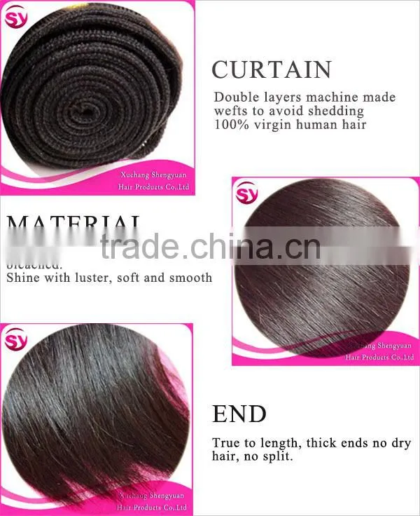 Factory price natural brazilian hair pieces virgin brazilian straight hair