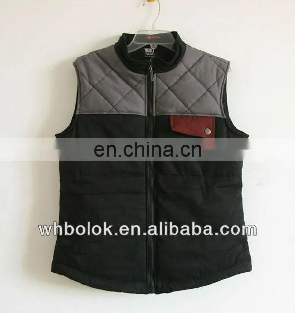 Padded vest quilted waistcoat winter 100 cotton casual vest