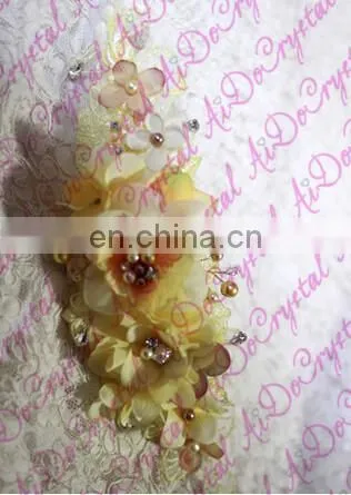 Aidocrystal yellow plastic crown flower,artificial flowers hair accessories for wedding