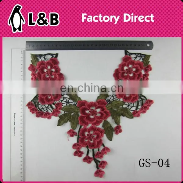 XY-05 embroiderychemical lace collar,colorful neckline applique rose collars high-fashion lace collar wholesale