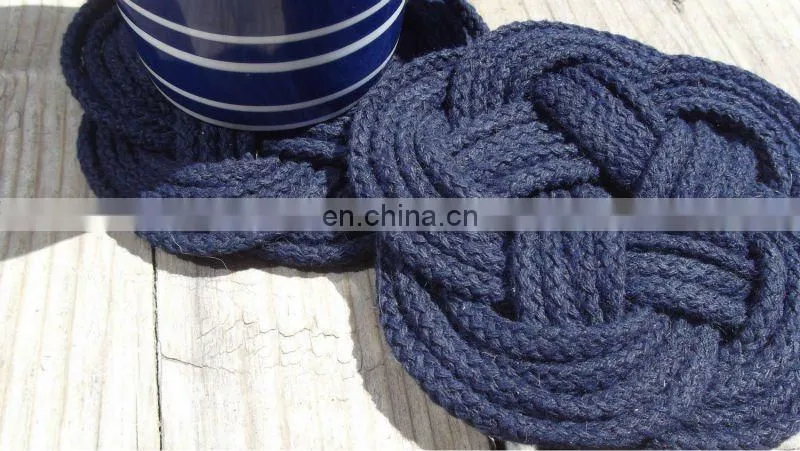 anchor printed nautical rope coaster jute rope coaster custom nautical rope coaster