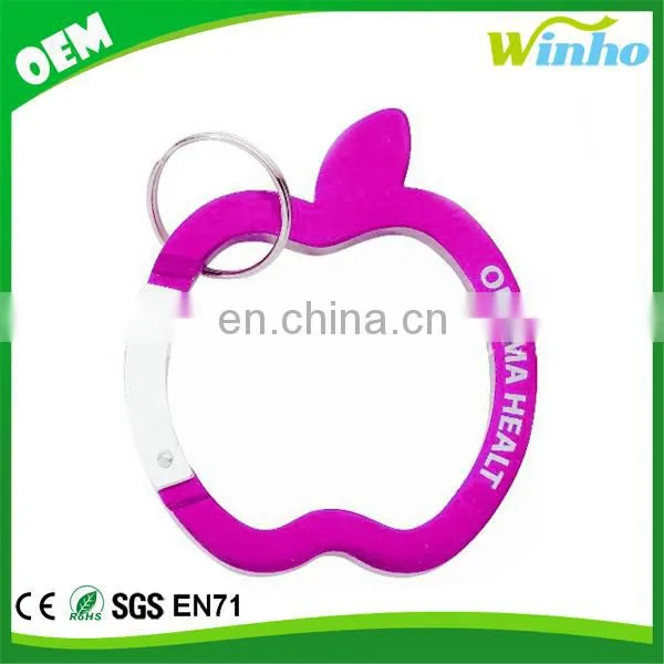 Winho Apple Carabiner Keychain with Split Ring Attachment