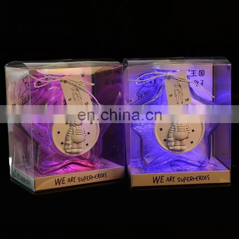 fancy big star shaped wishing glass bottle light lucky star glass bottle with paper for gift
