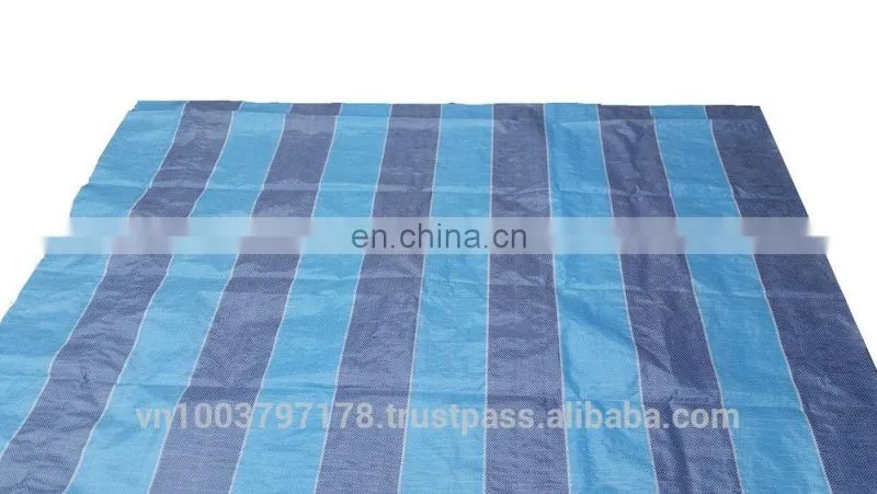 BLUE WHITE BLUE STRIPE PE TARPAULIN 100GSM