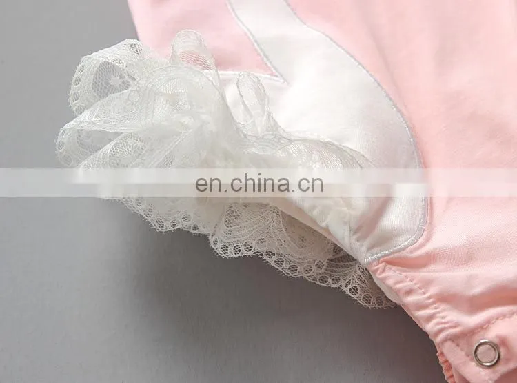 Fashion Swan Lace Summer Princess Cotton Newborn Baby Romper