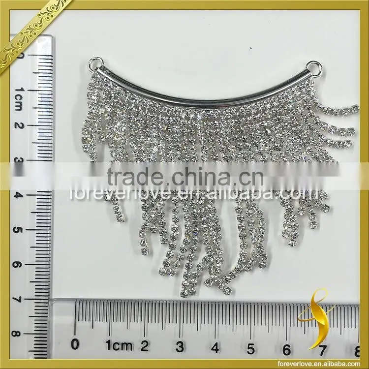Fashion iron on neckline rhinestone diamond welding clear crystal women collar for garment FB-078