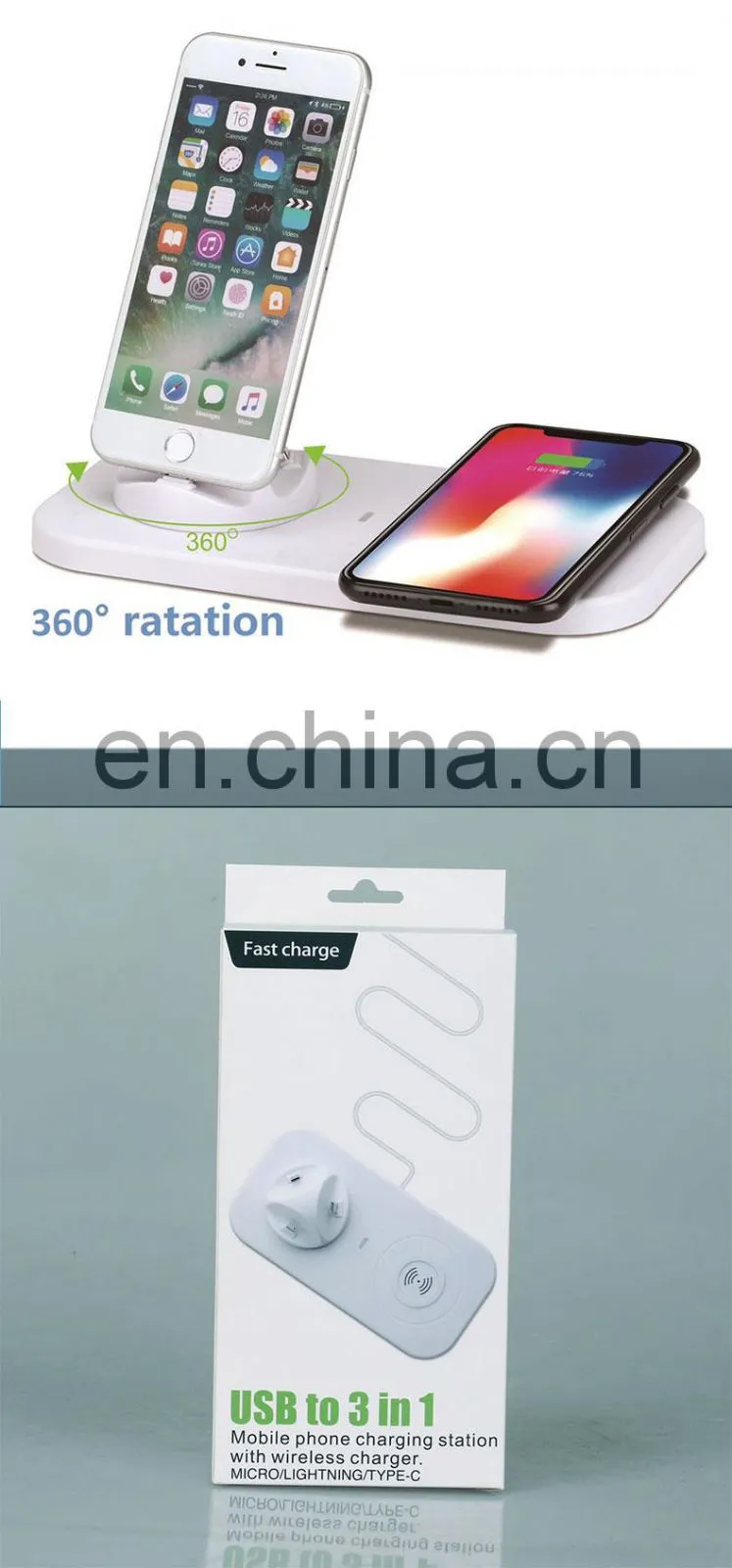 universal wireless charger wholesale for iphone new 2019 trending product charger mobile phones/earphone/Watch charger 3 in 1