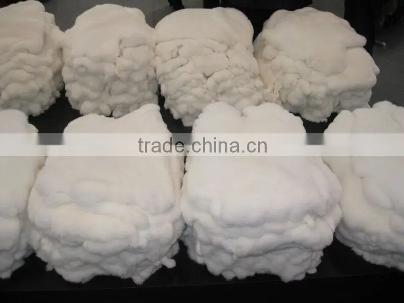 Tanned rex white rabbit fur skin