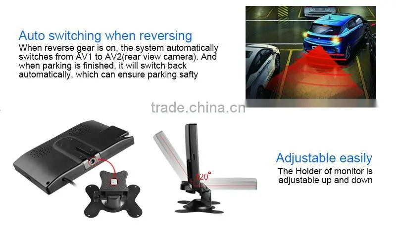 Wholesale Auto Electronics Car Rearview Parking TFT LCD Monitor 7 Inch Monitor With AV Input