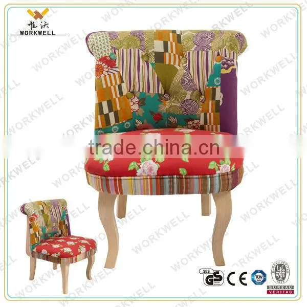 WorkWell upholstered wood and classic children sofa with fabric Kw-D4037