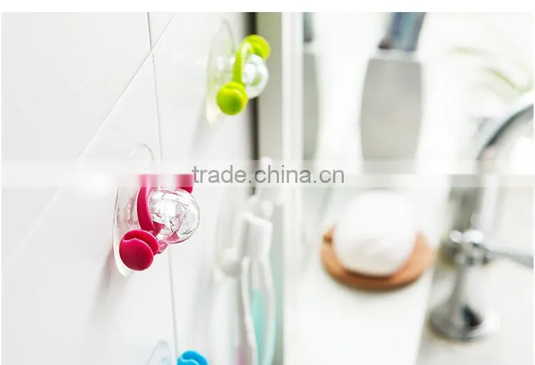 Round Silicone Suction Plastic Toothbrush Holder Hot Selling