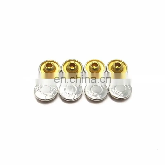 9.5mm Silver Logo Metal Jeans Button